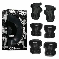 New ⌛ Crazy Skates Kids Protexion Tri-Pack | Knee, Wrist & Elbow Black 💯