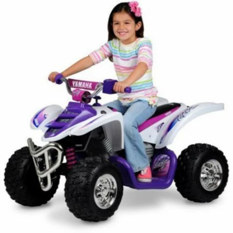 Best Sale 🥰 Yamaha Raptor ATV Ride On White-Pink 12 Volt 🔥