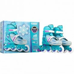 Hot Sale ⌛ Crazy Skates 148 Adjustable Inline Skate Teal Glitter | Med 2-5 🎉