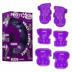 Wholesale 🎉 Crazy Skates Kids Protexion Tri-Pack | Knee, Wrist & Elbow Purple 🎁